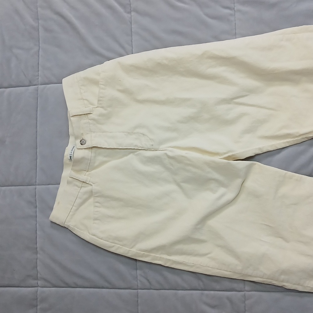 Lee Cream color At The Waist Straight Leg  Corduroy  Pants - Picture 2 of 5